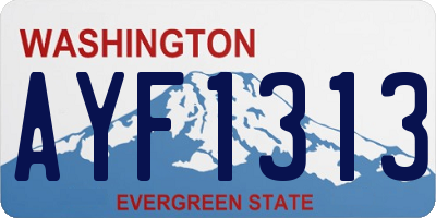 WA license plate AYF1313