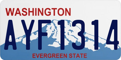WA license plate AYF1314