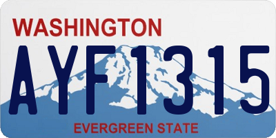 WA license plate AYF1315