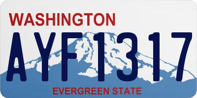 WA license plate AYF1317