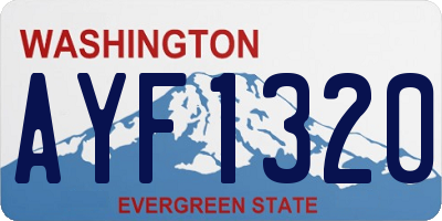 WA license plate AYF1320