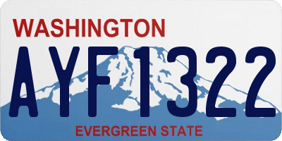 WA license plate AYF1322