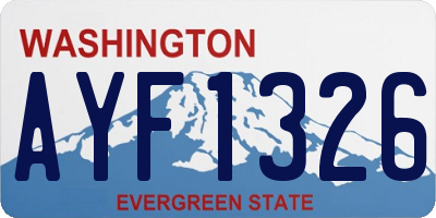 WA license plate AYF1326