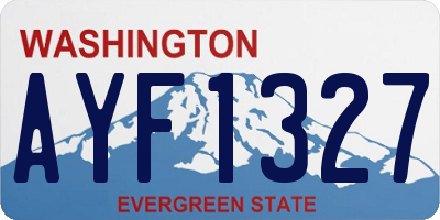 WA license plate AYF1327