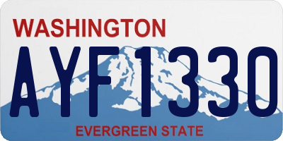 WA license plate AYF1330