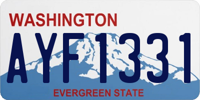 WA license plate AYF1331