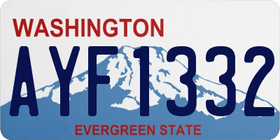 WA license plate AYF1332