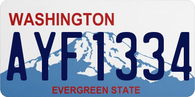 WA license plate AYF1334