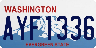 WA license plate AYF1336