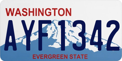 WA license plate AYF1342