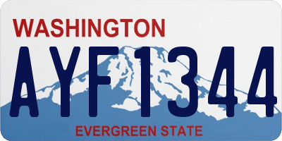 WA license plate AYF1344