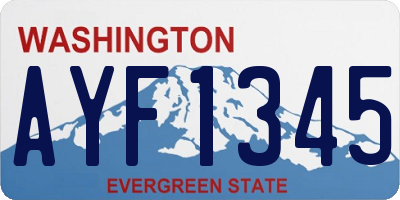 WA license plate AYF1345