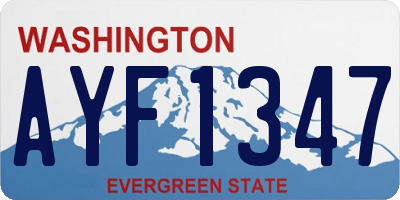WA license plate AYF1347