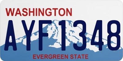WA license plate AYF1348