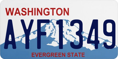 WA license plate AYF1349