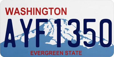 WA license plate AYF1350