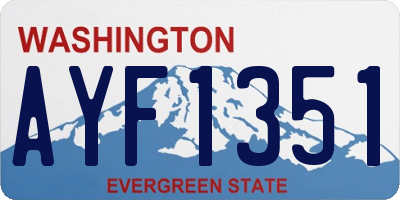 WA license plate AYF1351