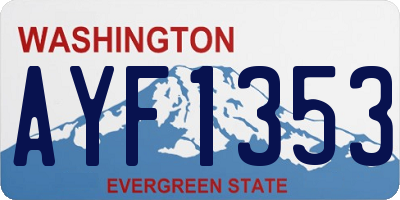 WA license plate AYF1353