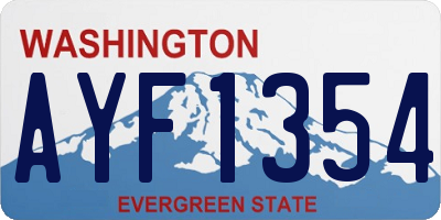 WA license plate AYF1354