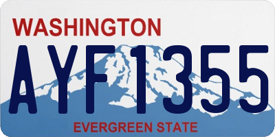 WA license plate AYF1355