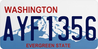 WA license plate AYF1356