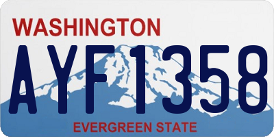 WA license plate AYF1358
