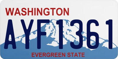 WA license plate AYF1361