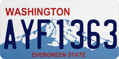 WA license plate AYF1363