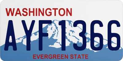 WA license plate AYF1366