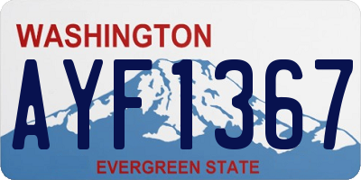 WA license plate AYF1367
