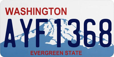 WA license plate AYF1368