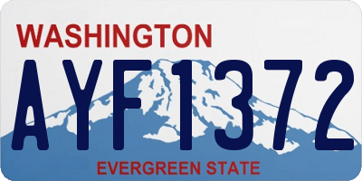 WA license plate AYF1372