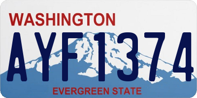 WA license plate AYF1374