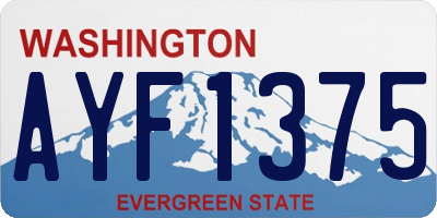 WA license plate AYF1375