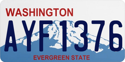 WA license plate AYF1376
