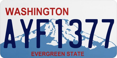 WA license plate AYF1377