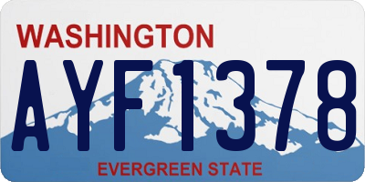 WA license plate AYF1378