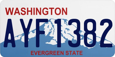 WA license plate AYF1382