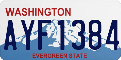WA license plate AYF1384