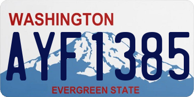 WA license plate AYF1385