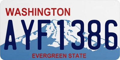 WA license plate AYF1386