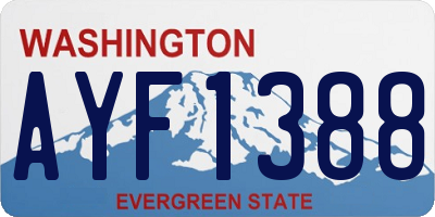 WA license plate AYF1388