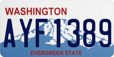 WA license plate AYF1389