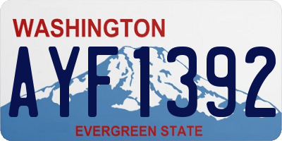WA license plate AYF1392