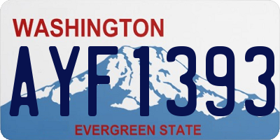 WA license plate AYF1393