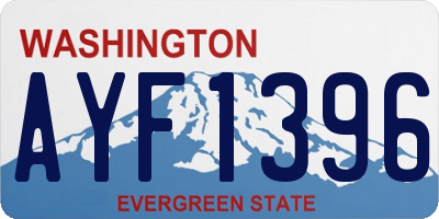 WA license plate AYF1396