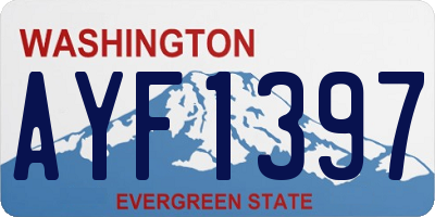 WA license plate AYF1397