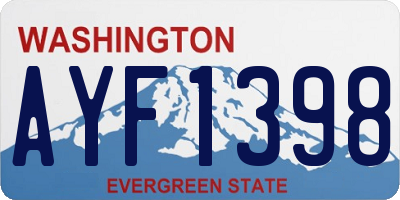 WA license plate AYF1398
