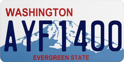 WA license plate AYF1400