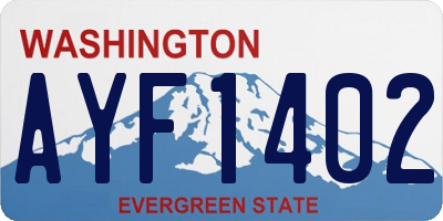 WA license plate AYF1402
